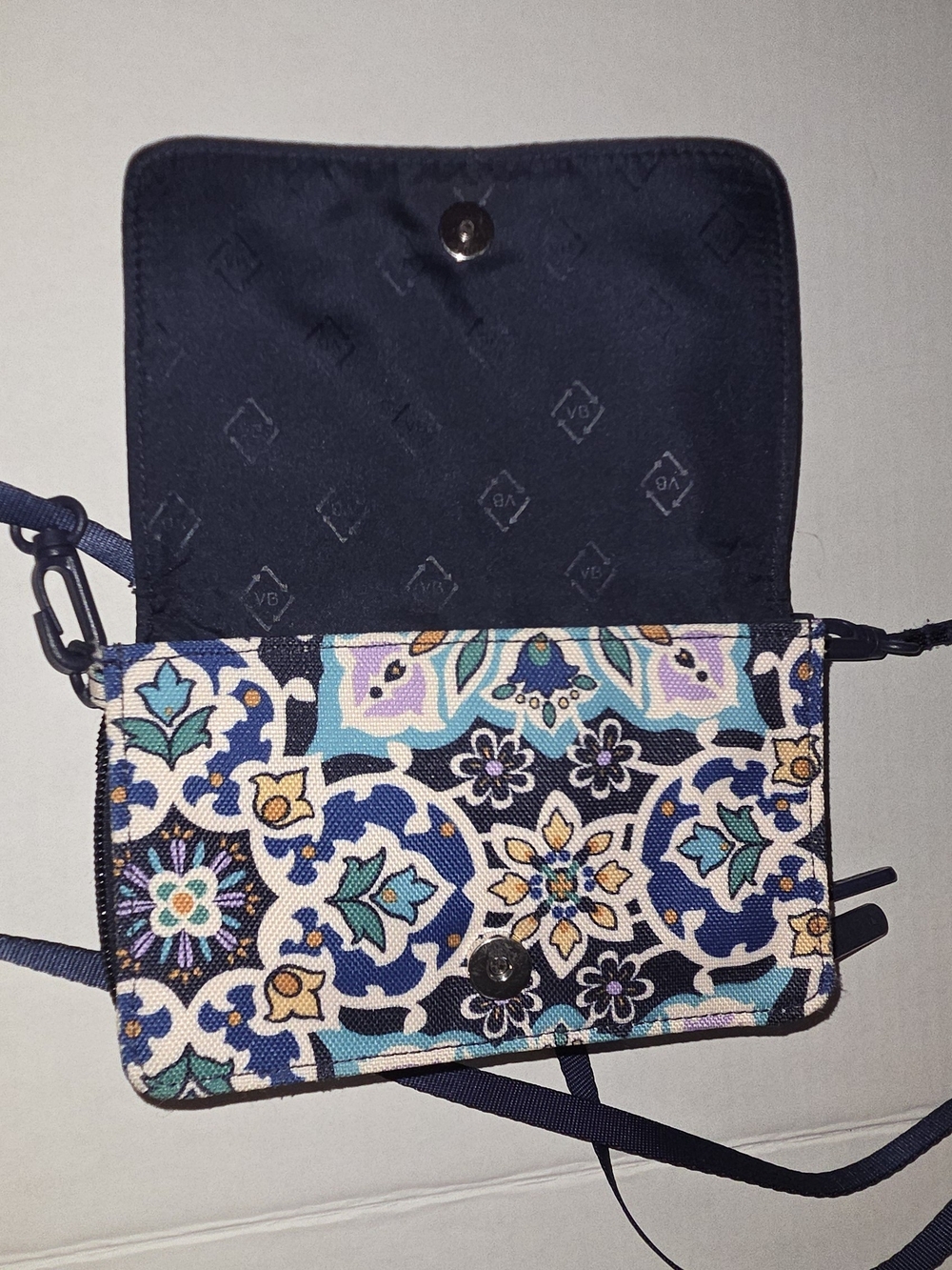 Vera Bradley Lisbon Cool Floral Pattern Crossbody Bag